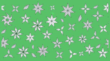 Raster illüstrasyonu. Çizim çiçek deseni duvar kâğıdı olarak kullanılabilir. Yeşil renkte çiçekler.