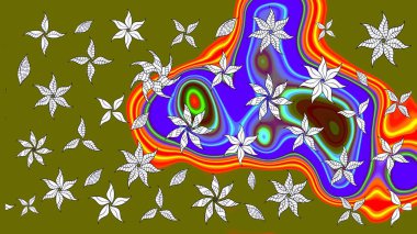 Kahverengi renkte çiçekli çiçek deseni. Suluboya tarzında kahverengi renkte çiçekler.