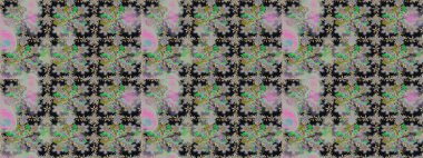 El çizimi çiçekli, soyut, pürüzsüz desen. Gri renkli çiçekler. Raster illüstrasyonu.