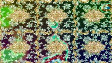 Raster altın desen. Doğulu stil, altın elementlerle altın rengi nötr renkte arabesk yapar. Kıvrımlı çizimler.