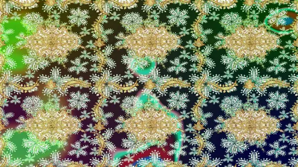 Raster altın desen. Doğulu stil, altın elementlerle altın rengi nötr renkte arabesk yapar. Kıvrımlı çizimler.