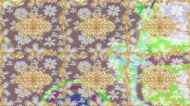 Klasik klasik klasik arka plan. Altın elementlerle nötr renklerde altın desen. Klasik Raster altın desenini çiz. Geleneksel oryantasyon süsü.