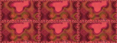 Ağaç dallı bahar çiçekleri, çiçek siluetiyle kırmızı renkte desen. Raster deseni.