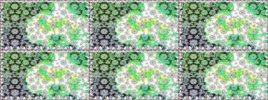 Raster illüstrasyonunda kusursuz çiçek deseni. Renkli Yaz Temalı Kusursuz Arkaplan. Gri renkli çiçekler. Düz Çiçek Elementleri Tasarımı.