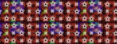 Kahverengi, kırmızı ve nötr kar taneleri. Raster illüstrasyonu. Noel ve yeni yıl moda baskıları için tatil tasarımı. Kar tanelerinin soyut arkaplanlı Noel deseni.