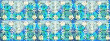 Raster kış deseni. Mavi, nötr ve yeşil renkler üzerine tasarım. Çiçek Elementleri 'nin soyut geçmişi. Raster illüstrasyonu.