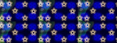 Düşen Noel stili kar taneleri. Güzel raster mavisi, siyah ve nötr kar taneleri renkli bir arka planda izole edilmiş. Kar taneleri, kar yağışı. Görüntü.