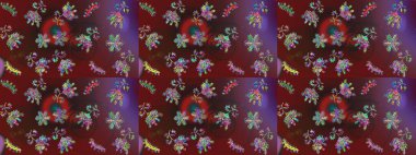 Kar Tanesi Mozaik ikonu. Kahverengi, kırmızı ve mor siluet kar tanesi işareti. Düz dizayn. Sembol kışı, donmuş, Noel, yeni yıl tatili. Grafiksel element dekorasyonu. Raster illüstrasyonu.