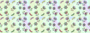 Çiçek deseni. Çiçeksiz arka plan. Şatafatlı bahar bahçesi dokusu. Raster illüstrasyonu.