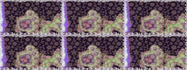 Gri renkli parlak çiçekli halı ile kusursuz desen..