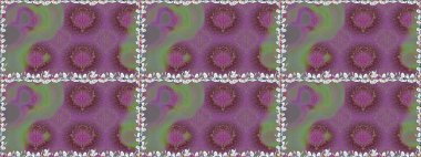 Raster illüstrasyonunda kusursuz çiçek deseni. Mor renkte çiçekler.