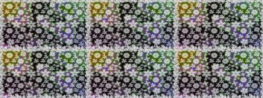 Raster düz çiçekleri pürüzsüz desen. Gri renkli çiçekler. Tasarım hediye paketi, tebrik kartları, posterler ve afiş tasarımı.