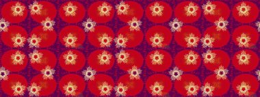 Renkli kar taneleri Raster çizimi. Kırmızı, mor ve turuncu kar tanelerinden izole edilmiş. Güzel kış süsleri..