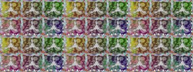 Çiçekler, suluboya ile sorunsuz çiçek desenli. Raster desen. Fantezi kumaş deseni.