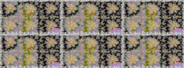 Düz elle çizilmiş klasik koleksiyon. Gri renkli ve altın elementli altın desenli. Raster altın pürüzsüz desen. Arkaplan, kumaş, altın duvar kağıdı.