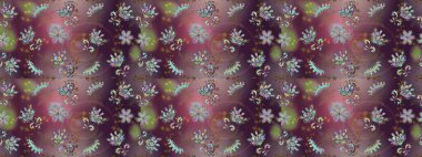 Soyut etnik raster kusursuz desen. Kabile sanatı boho baskısı, klasik çiçek arkaplanı. Arkaplan dokusu, duvar kağıdı, çiçek teması kahverengi, mor ve nötr renkler.