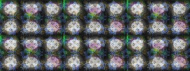 Gri, nötr ve yeşil renklerde kar tanelerinden oluşan kış deseni. Kış konsepti Raster illüstrasyonu. Düz yatıyordu.