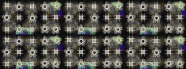 Altın şablonu çiz. Altın desenli siyah, gri ve nötr renklerde altın elementler. Raster doğulu süsü.