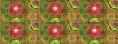 Çiçeksiz desenli arka plan. Kahverengi, yeşil ve nötr renklerde çiçekler. Renkli Bahar Temalı Kusursuz Arkaplan. Düz Çiçek Elementleri Tasarım Raster illüstrasyonu.