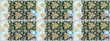 Gri renklerde kusursuz desen. Doğu tarzı arabesk tarzında altın elementler. Kusursuz altın desenli bukleler. Raster altın pürüzsüz desen.