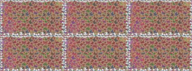 Tekstil, kumaş, baskı ve davetiye geçmişi. Raster. Bej renkli illüstrasyon. Kelebeklerle kusursuz desen.