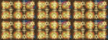 Kar taneleri tasarımı. Son moda kar taneleri ve elementler onun kartlarını gösteriyor. Retro stil dokusu, şablon kış elementleri. Modern tasarım posteri, kapak, kart tasarımı kahverengi, nötr ve sarı renkler.