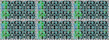 Suluboya stilinde renklerde. Küçük çiçekli kusursuz yay deseni. Raster illüstrasyonu.