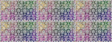 Soyut etnik raster kusursuz desen. Arkaplan dokusu, duvar kağıdı, çiçek temalı renkler. Kabile sanatı boho baskısı, klasik çiçek arkaplanı.