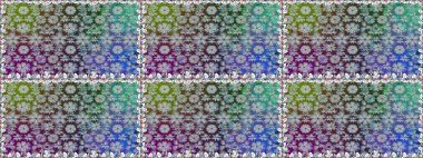 Klasik çiçek tasarımı elementleri. Kıvırcık çiçekler renkte şekillenir. Raster illüstrasyonu.