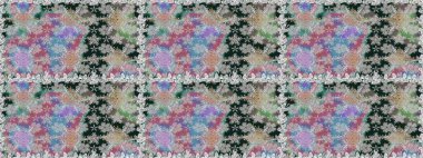 Gri renkli etnik çiçeklerle kusursuz bir desen. Asya Tekstil 'inde Raster Çiçek İllüstrasyonu.