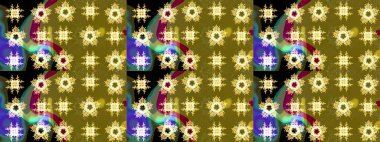 Çiçekli ipek eşarp. El çizimi çiçek unsurları olan soyut çizim raster deseni. Kahverengi üzerine kahverengi. 1950-1960 motifleri. Retro tekstil tasarım koleksiyonu.