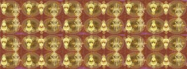 Raster illüstrasyonu. Düz yatıyordu. Kış konsepti Kahverengi, sarı ve bej renklerinde kar tanelerinden oluşan kış deseni.