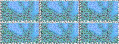 Kusursuz desen. Tekstil baskısı için ekose kelebek. Mavi renkte bir resim. Raster illüstrasyonu. Karala, karala, karala.