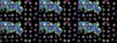 Raster çiçek izi. Çiçekli, siyah, pürüzsüz desen. Klasik taslak çizimi.