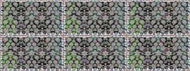 Raster illüstrasyonu. Bahar çiçekli, dikişsiz, sevimli çiçek deseni. Güzel kumaş deseni.