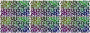 Çiçekli karalama şeklinde Raster çiçek deseni. Gri renkte yaz çiçekleri. Raster illüstrasyonu.