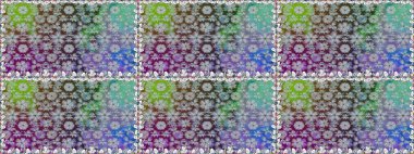 Gri çiçekli bahar çiçekleri. Küçük renkli çiçekler. Moda baskıları için zarif bir şablon. Motley illüstrasyonu. Küçük çiçekte şirin desenler.