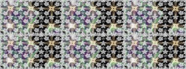 Kusursuz bir geçmişi var. Kumaş, tekstil, duvar kağıdı baskısı için. Raster illüstrasyonu. Miles Fleur, süslü püslü bir süs. Tomurcukları papatya çiçekleri olan sevimli bir çiçek deseni. Antika retro tarzı.