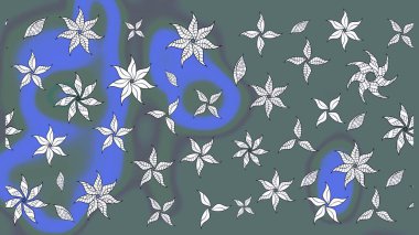 Raster illüstrasyonundaki çiçek desenli çizim. Suluboya tarzında nötr renkler üzerine çiçekler.