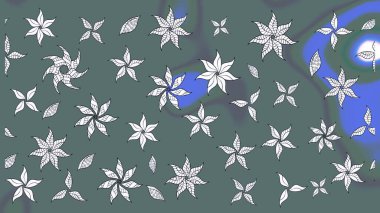 Raster illüstrasyonu. Suluboya çiçekli çiçek deseni. Tarafsız renklerde güzel tekstil.