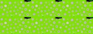 Renkli Bahar Teması eskiz kalıbı. Çiçeksel fantezi tasarımı ve parlak bir arka plan çizimi. Düz Çiçek Elementleri Tasarımı.