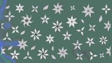 Sevgililer günü ve tebrik kartı konsepti için şık bir davetiye. Manzaralı çiçek deseni. Çiçek kompozisyonu, el boyası, hassas şablon. Üst manzara, yumuşak yeşil renk biçimi.