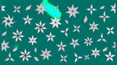 Suluboya çiçekli çiçek deseni. Raster illüstrasyonu. Mavi renkte güzel tekstil.