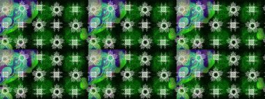 Kış kar taneleri, raster arka plan. Yüzey için tekrarlanan doku, ambalaj kağıdı, yeşil, mavi ve siyah renkler üzerine kar tanesi.