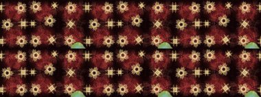 Renkli arka planda izole kar taneleri. Raster illüstrasyonu. Kar taneleri radyal kahverengi, siyah ve kırmızı renkler.