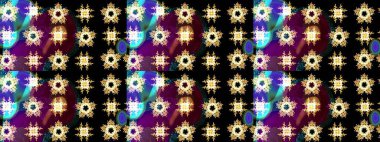 Güzel, siyah, kahverengi ve mor kar taneleri renkli bir arka planda izole edilmiş. İllüzyon. Kar taneleri, kar yağışı. Düşen Noel stilize kar taneleri.