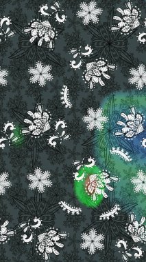 Sevimli çiçek raster deseni. Sketch Colour Spring Theme eskiz kalıbı. Düz Çiçek Elementleri Tasarımı. Gri renkli çiçekler.