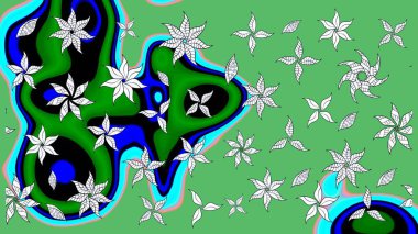 Oldukça eski bir besin torbası deseni, küçük yeşil renkte, çiçekler. Millefleur 'lar. Tekstil, kumaş, kapaklar, duvar kağıtları, baskı, paket, koleksiyon defteri, örgü, dekupaj için çiçek arkaplanı..