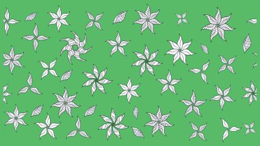 Raster - stok. Yeşil çiçekli eskiz deseni, suluboya çiçek deseni, sevimli çiçek, duvar kağıdı, kart veya kumaş için fayanslı.