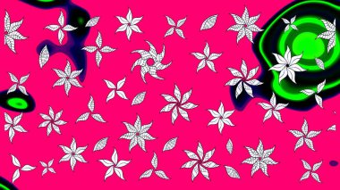 Mor renkte çiçekler. Düz Çiçek Elementleri Tasarımı. Raster illüstrasyonundaki çiçek desenli çizim. Renkli Bahar Teması çizim şablonu.